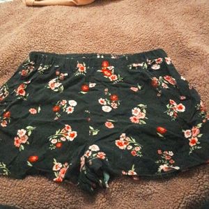 Black floral shorts